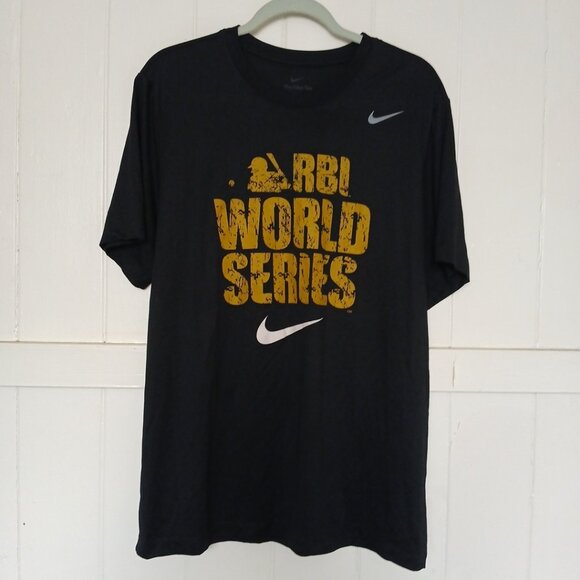 Nike T-Shirt RBI World Series Dri-Fit Athletic Men's XL Black Softball Baseball - Picture 2 of 13